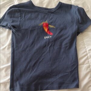 Navy 'Spicy' Chili Pepper Graphic Tee